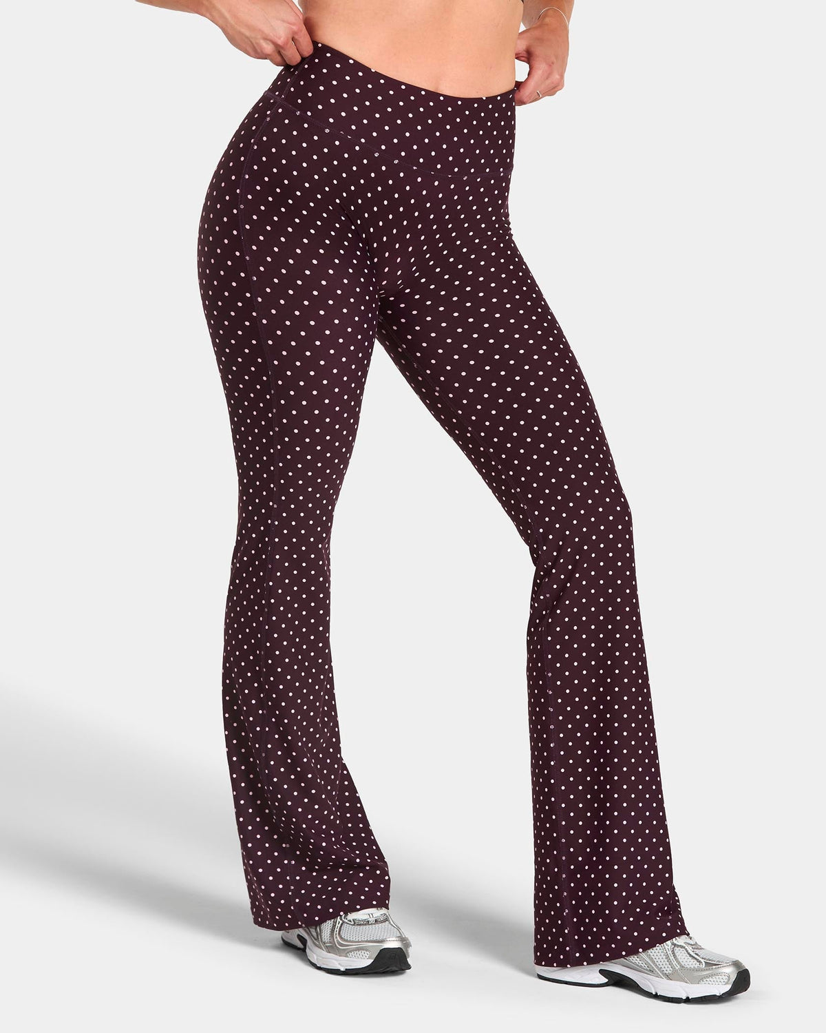 Legging évasé à coupe longue Allrounder « pois sur fond merlot »
