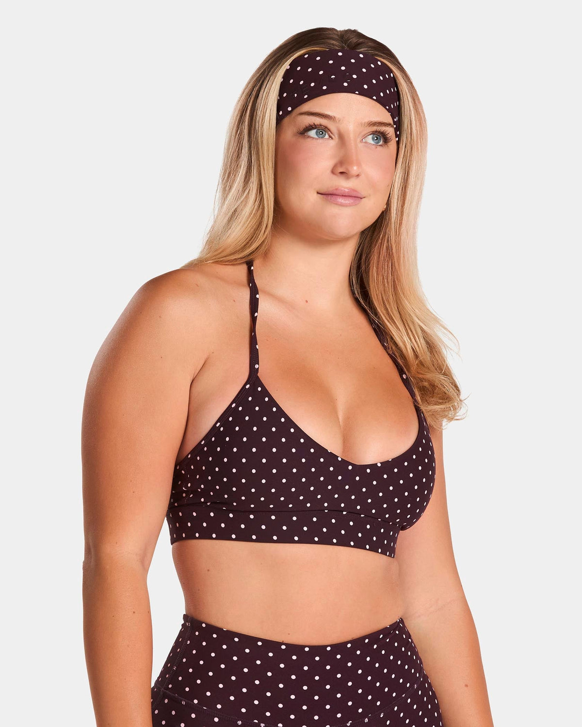 Bandeau Allrounder « pois sur fond merlot »