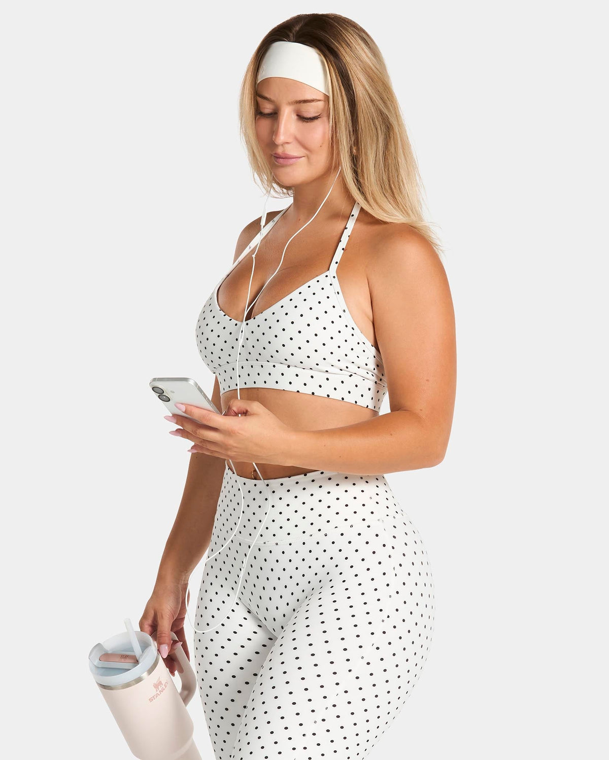 Brassière dos nu Allrounder « pois blanc »