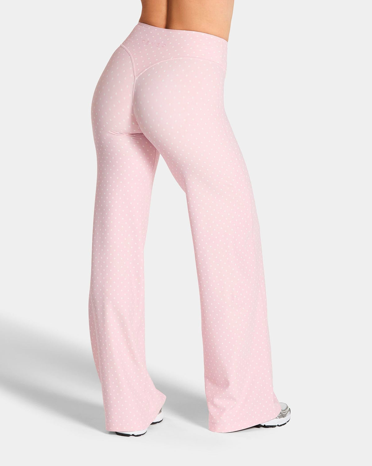 Pantalon à jambe droite standard Allrounder « pois sur fond rose »
