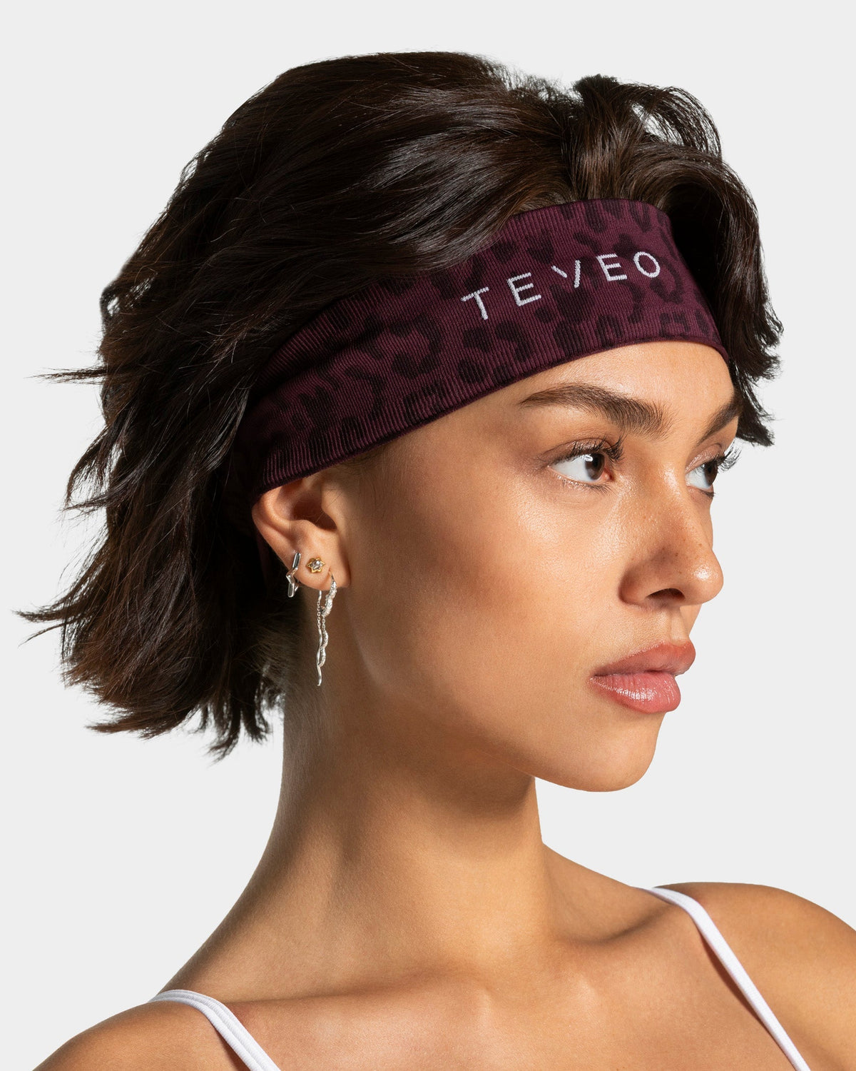 Bandeau Contrastline « léopard Merlot »