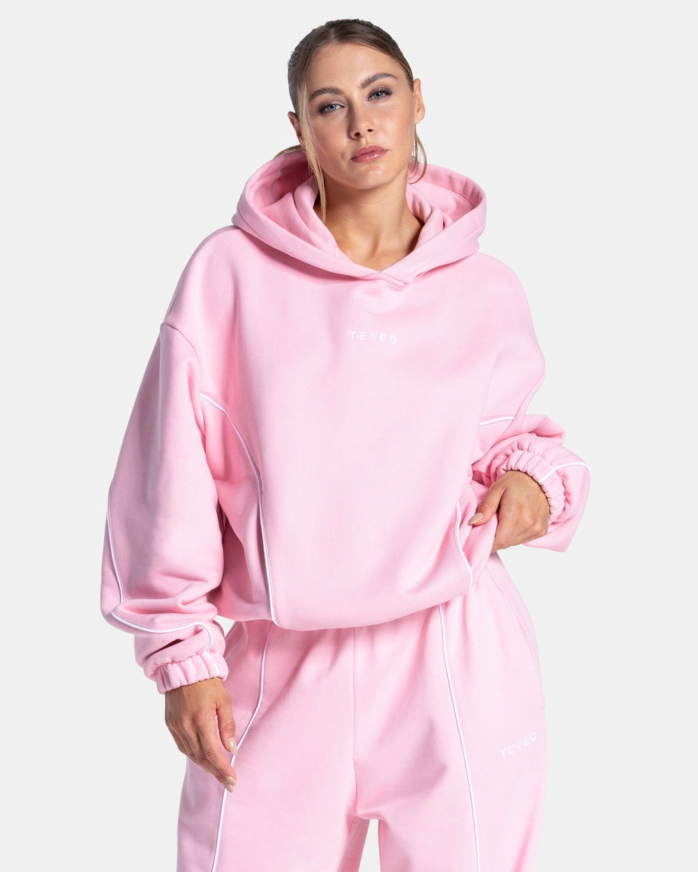 Sweat à capuche Contrastline « True Pink »