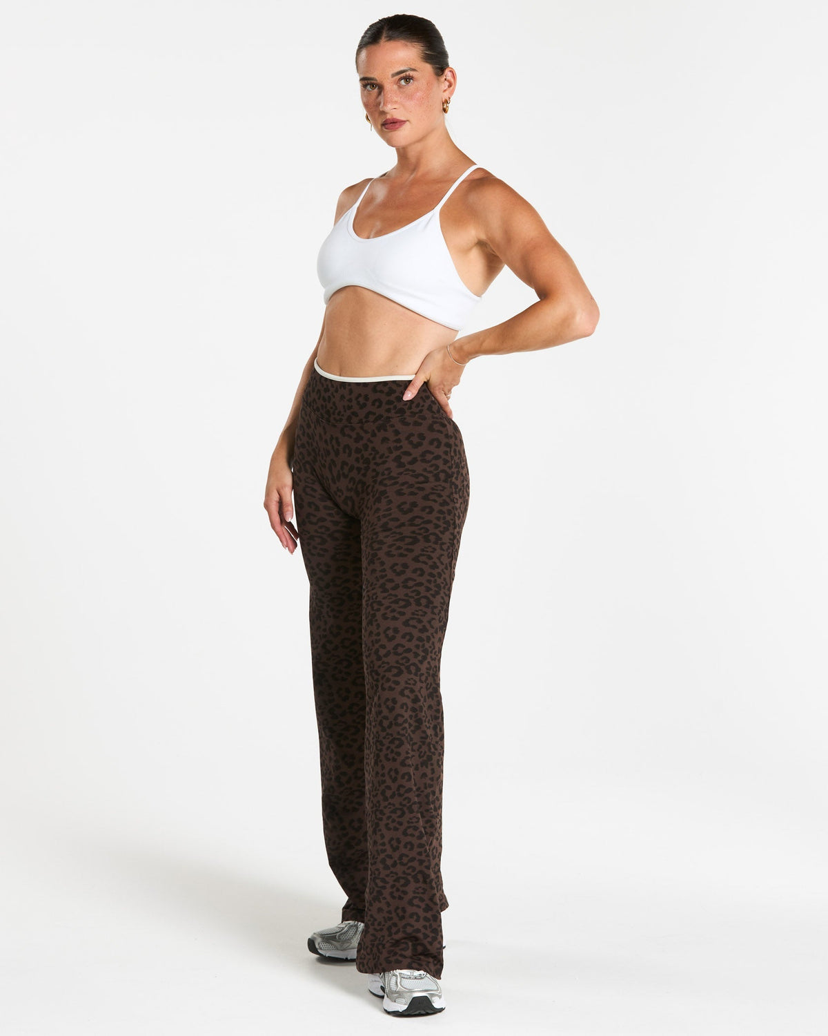 Pantalon Straight Leg Sculpt Scrunch Contrastline standard « Léopard Espresso »