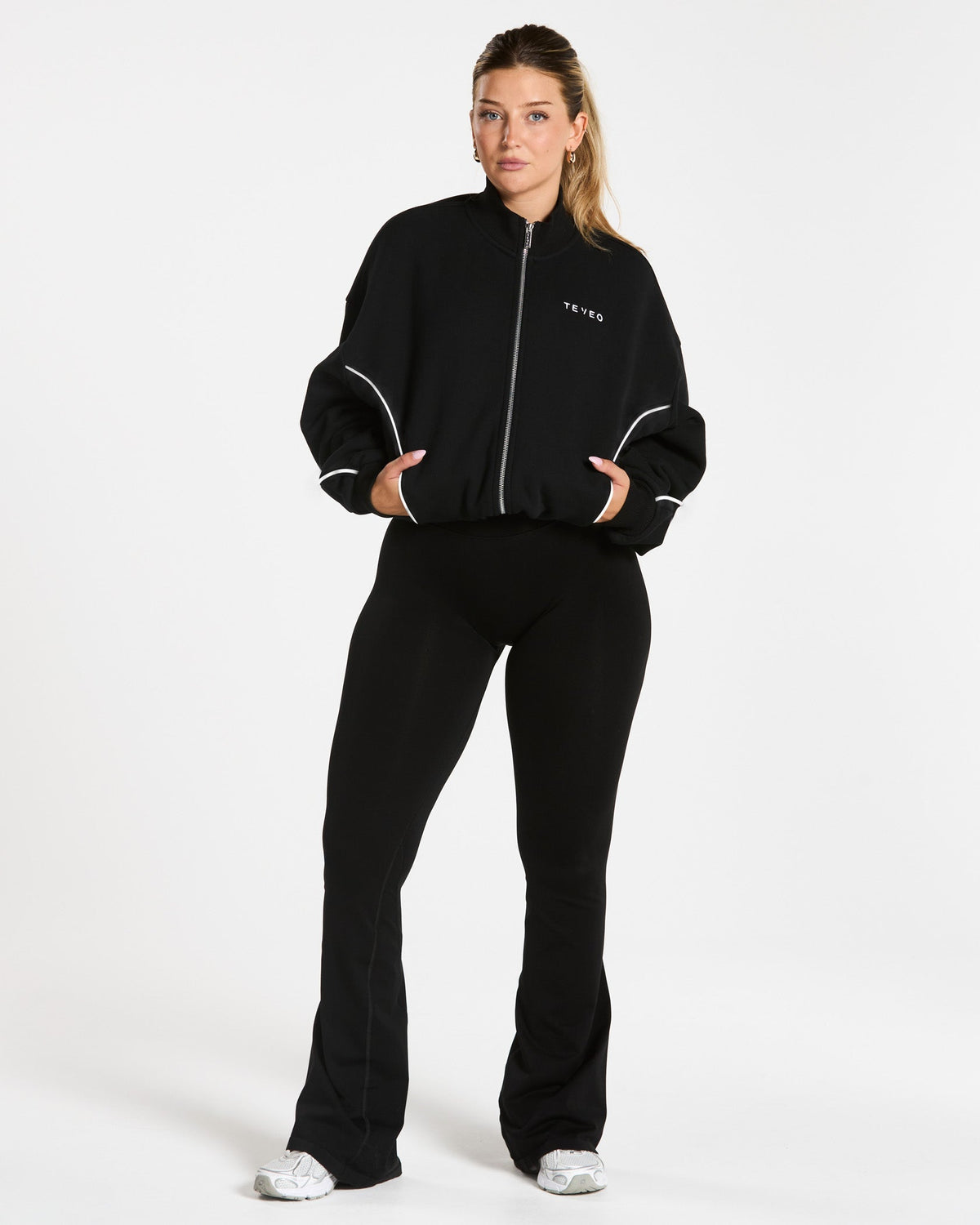 Sweat-shirt zippé Contrastline « noir »