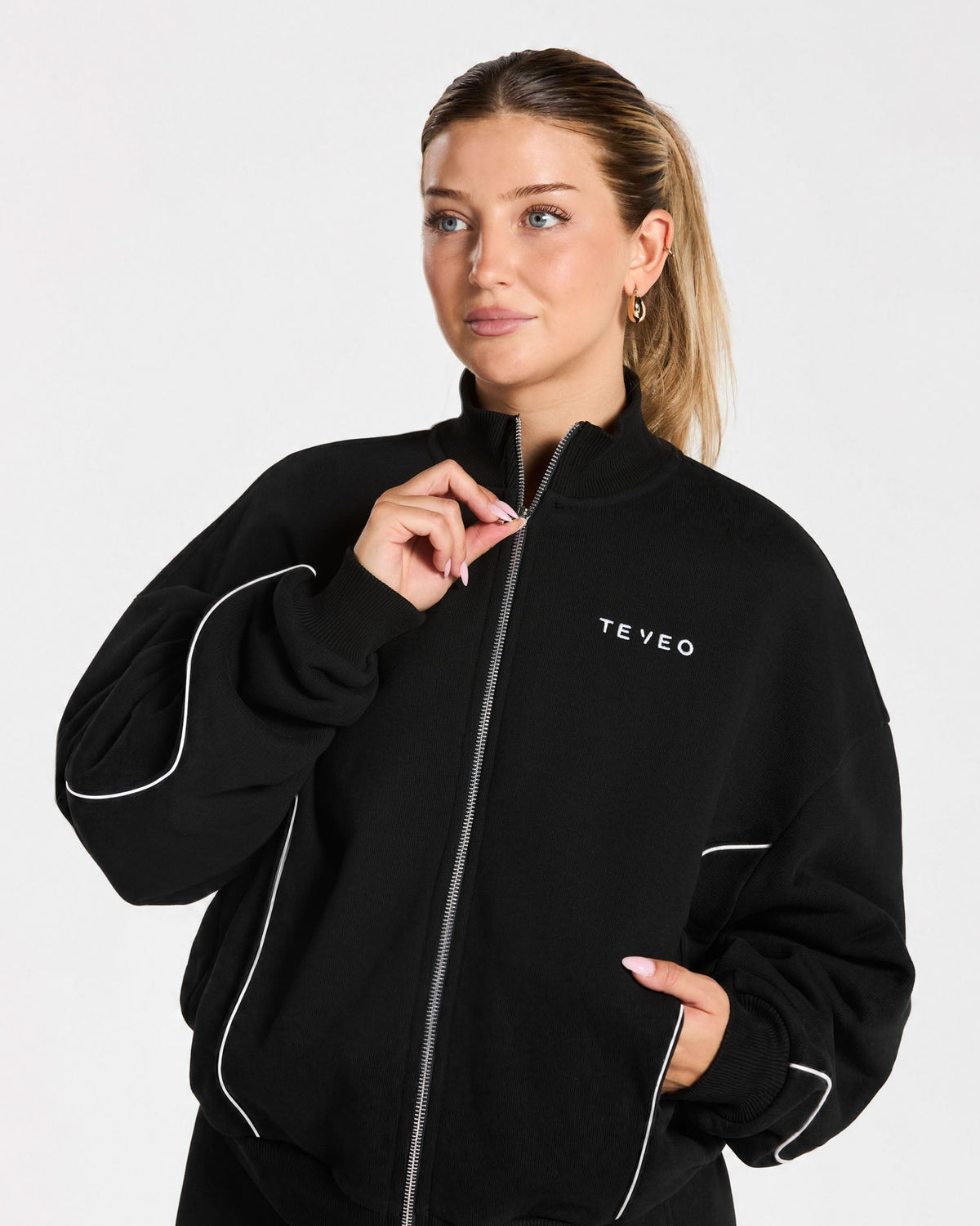 Sweat-shirt zippé Contrastline « noir »