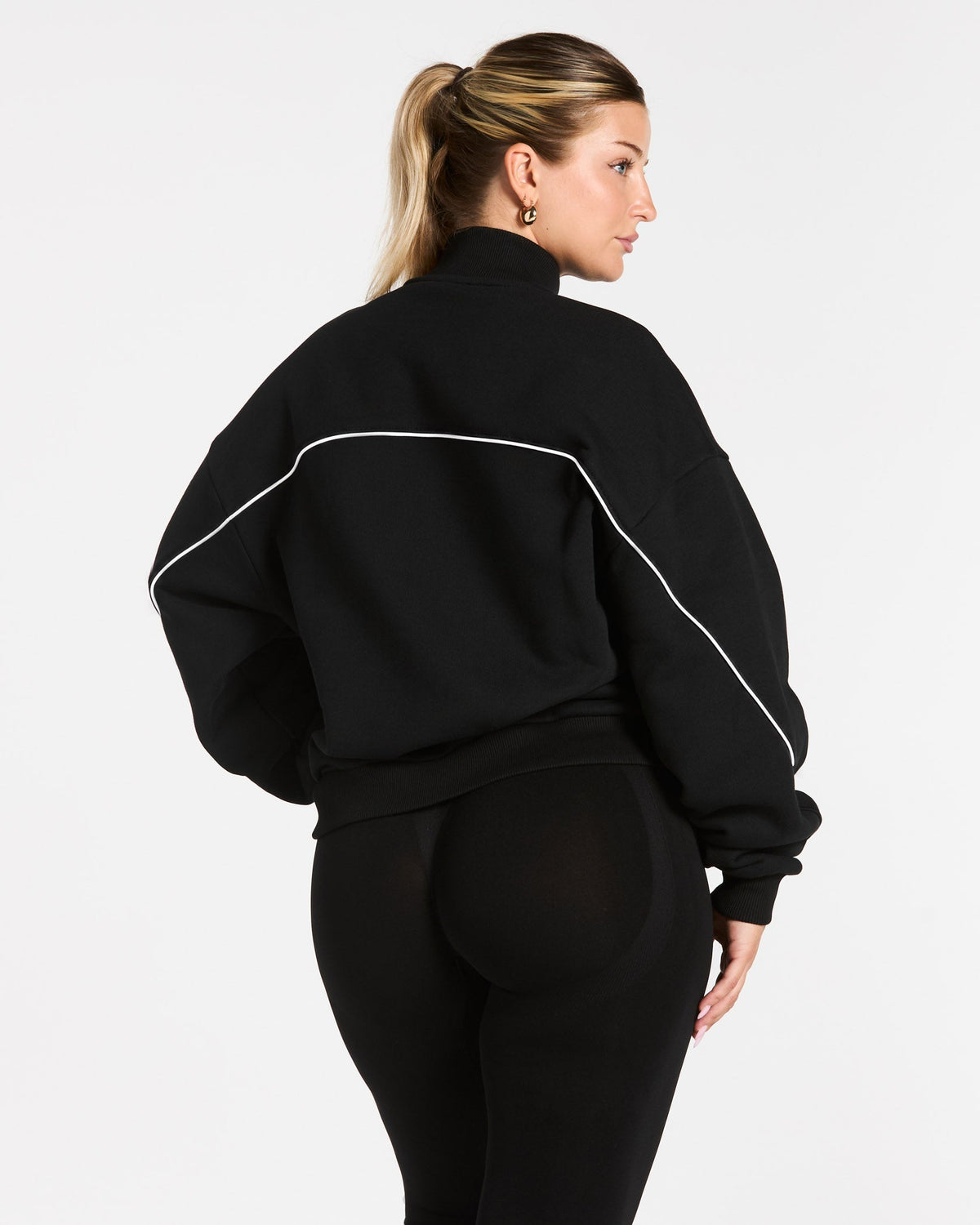 Sweat-shirt zippé Contrastline « noir »