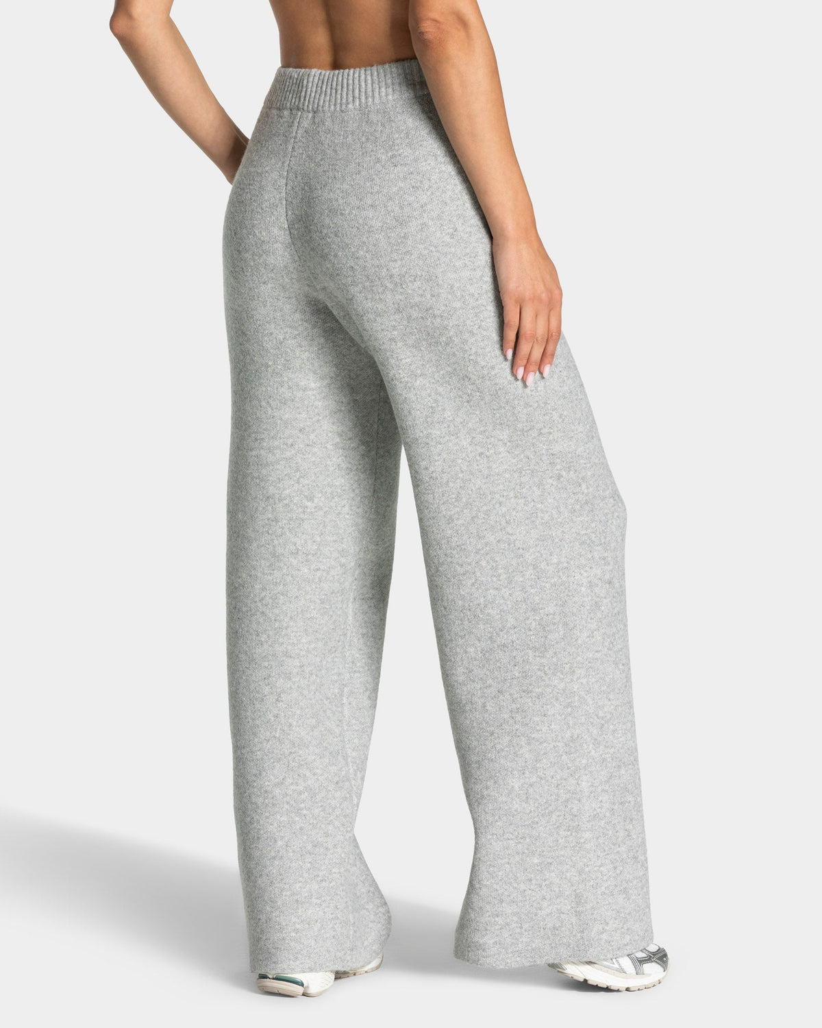 Pantalon jambe droite Knit « Gris chiné »