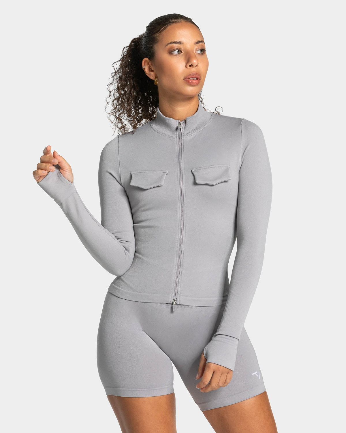 Veste de sport zippée cargo Lift « gris clair »