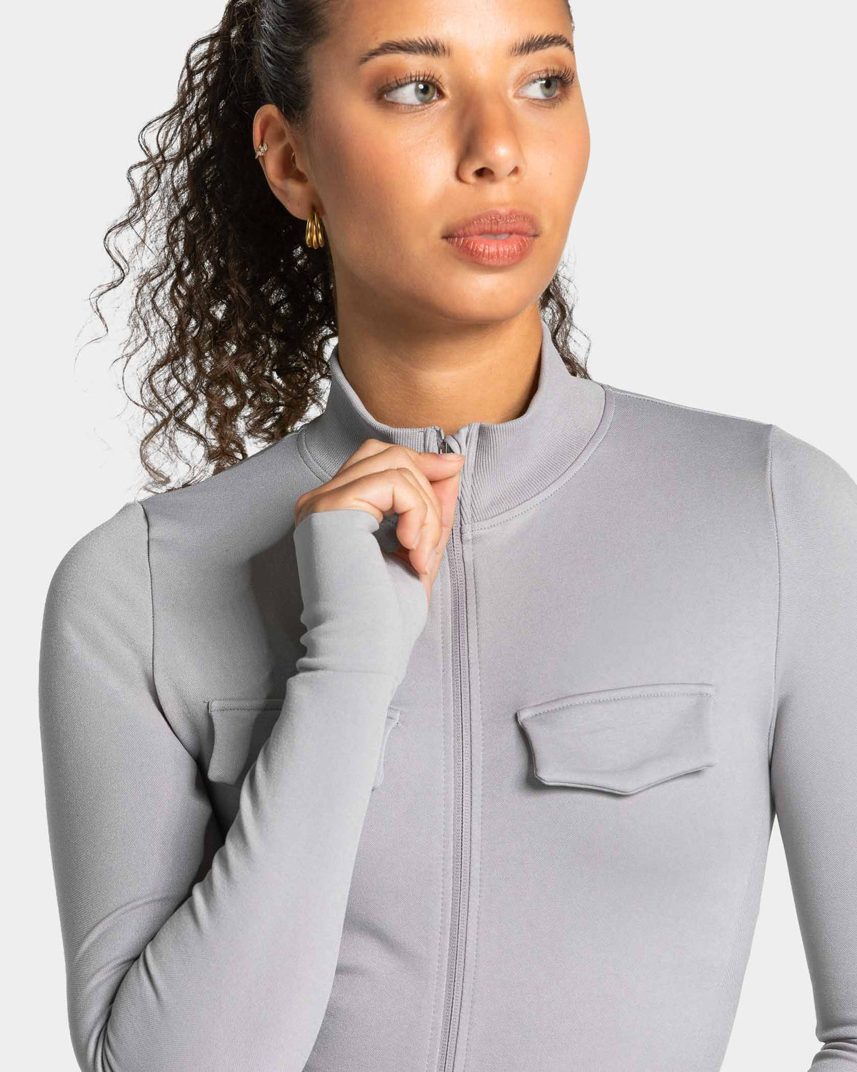 Veste de sport zippée cargo Lift « gris clair »