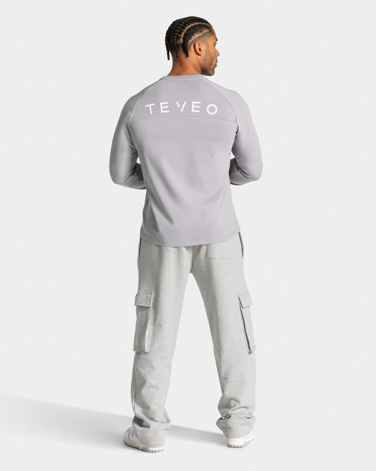 Pantalon de jogging cargo Wide Leg Lift « gris clair chiné »