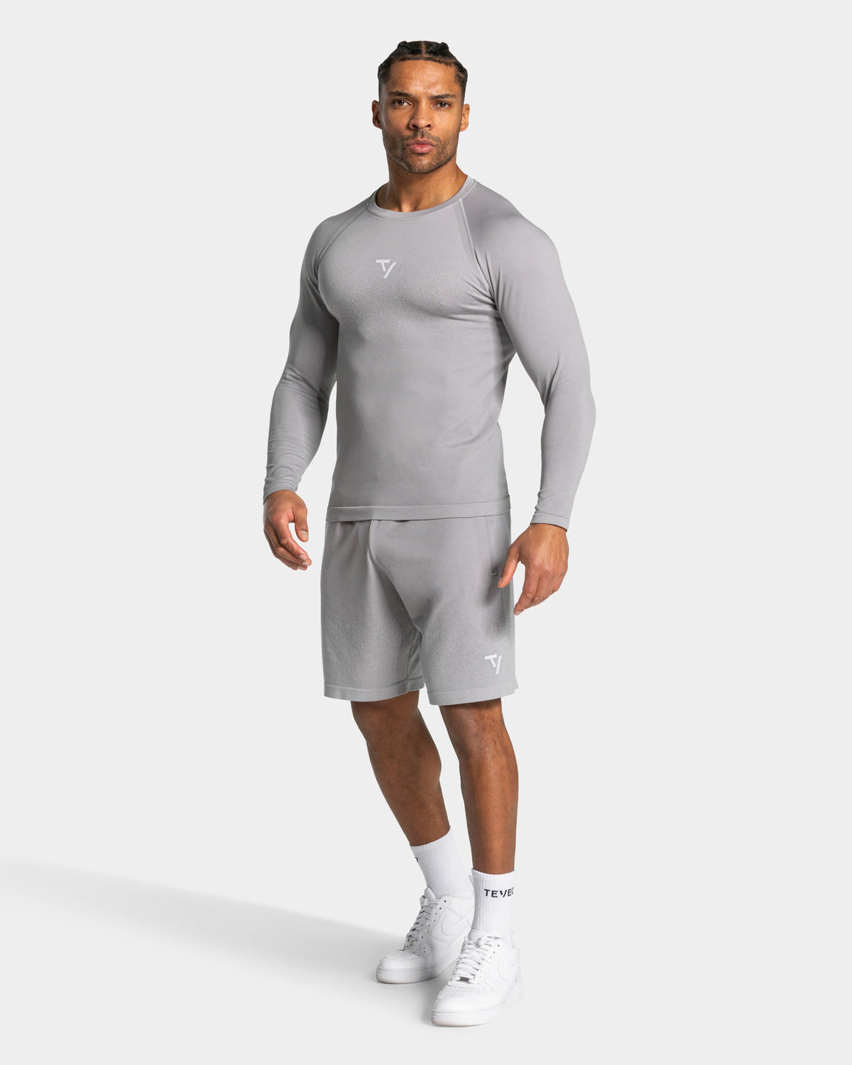 Haut à manches longues Seamless Lift « gris clair »