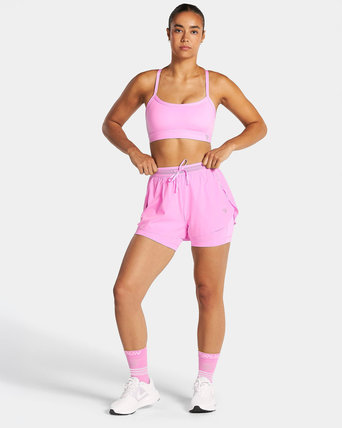 Short 2-en-1 RUN 5 pouces « Boost Pink »