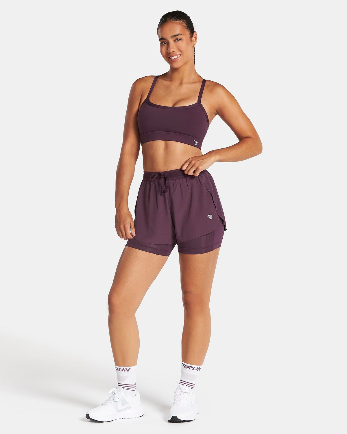 Short 2-en-1 RUN 5 pouces « Dusty Purple »
