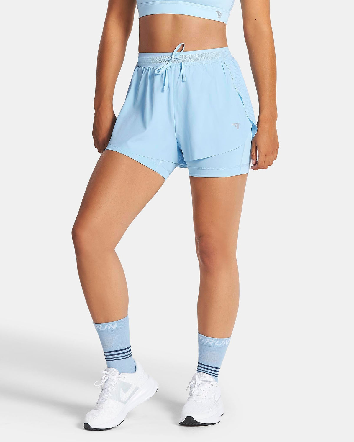 Short 2-en-1 RUN 5 pouces « Ice Blue »