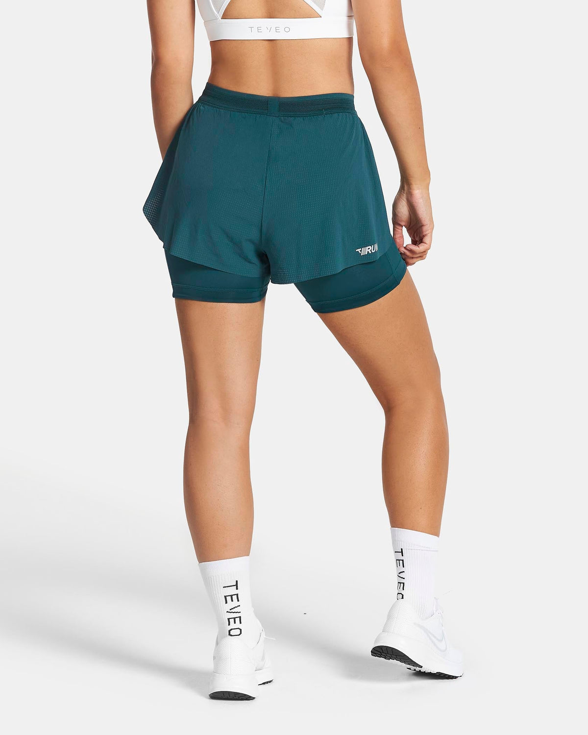 Short 2-en-1 RUN 5 pouces « Bleu sarcelle »