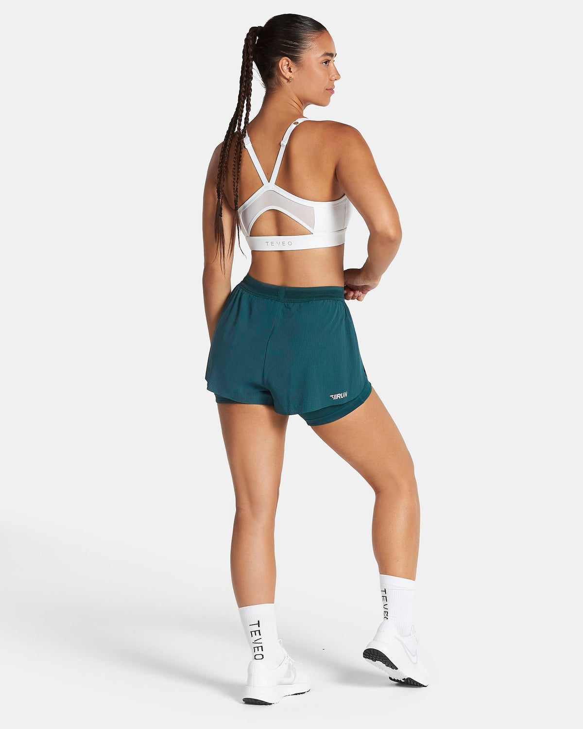 Short 2-en-1 RUN 5 pouces « Bleu sarcelle »