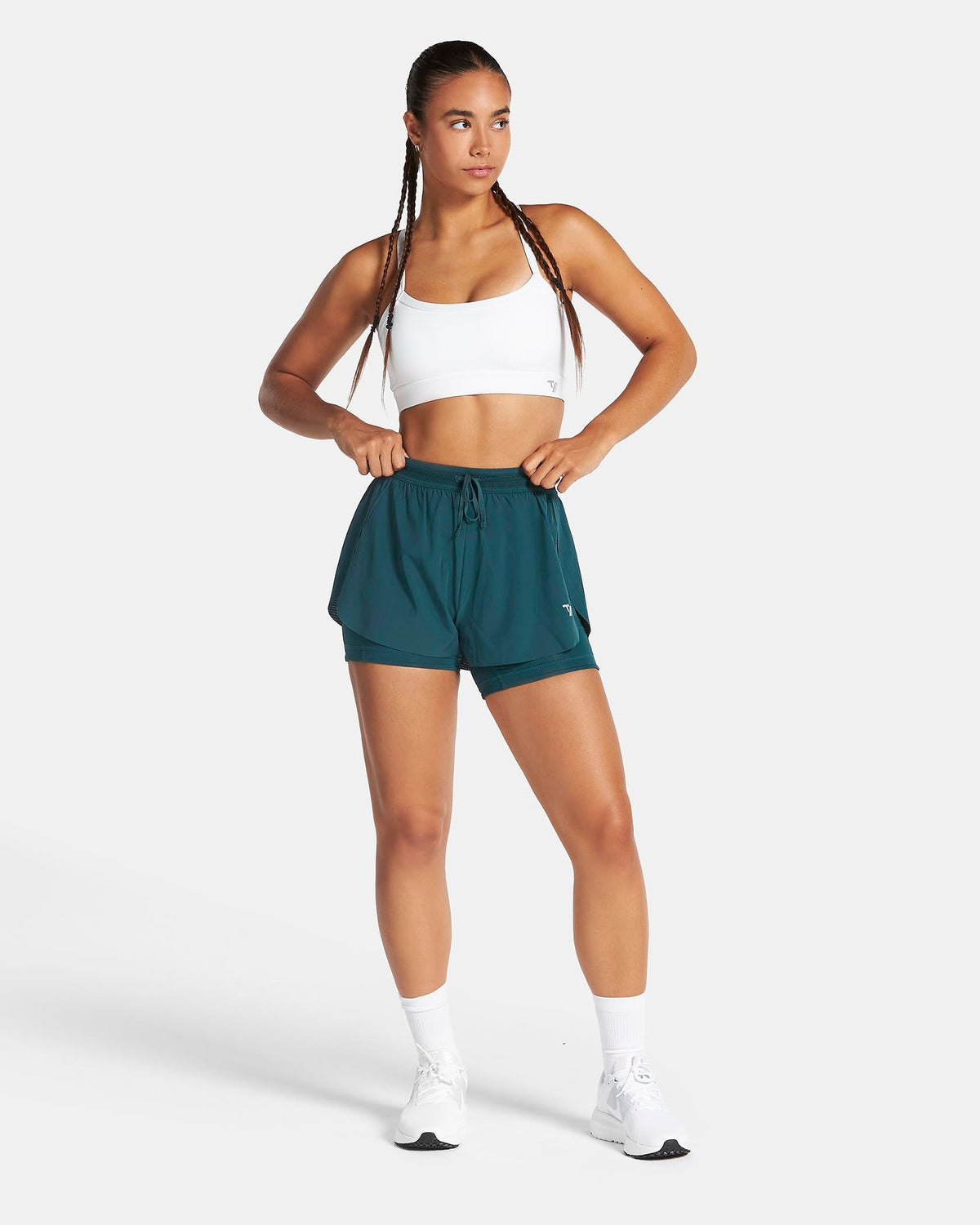 Short 2-en-1 RUN 5 pouces « Bleu sarcelle »