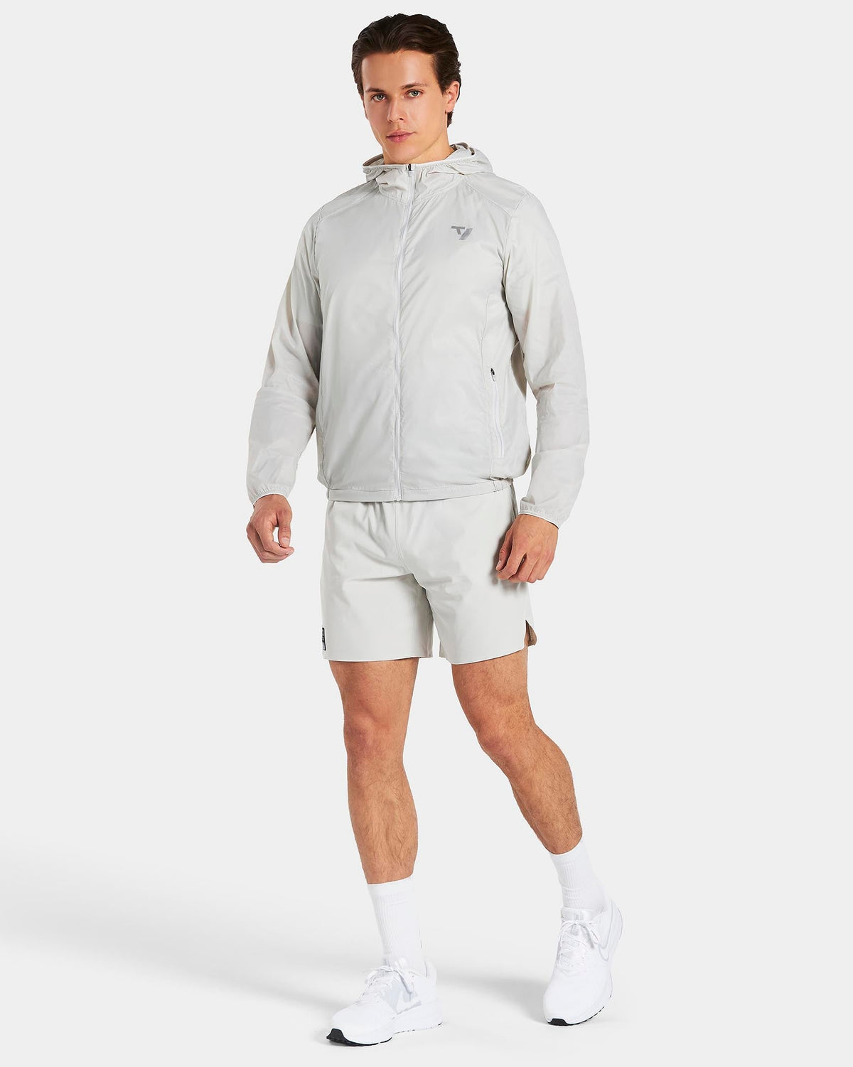 RUN Lightweight Zip Jacke "Hellgrau"