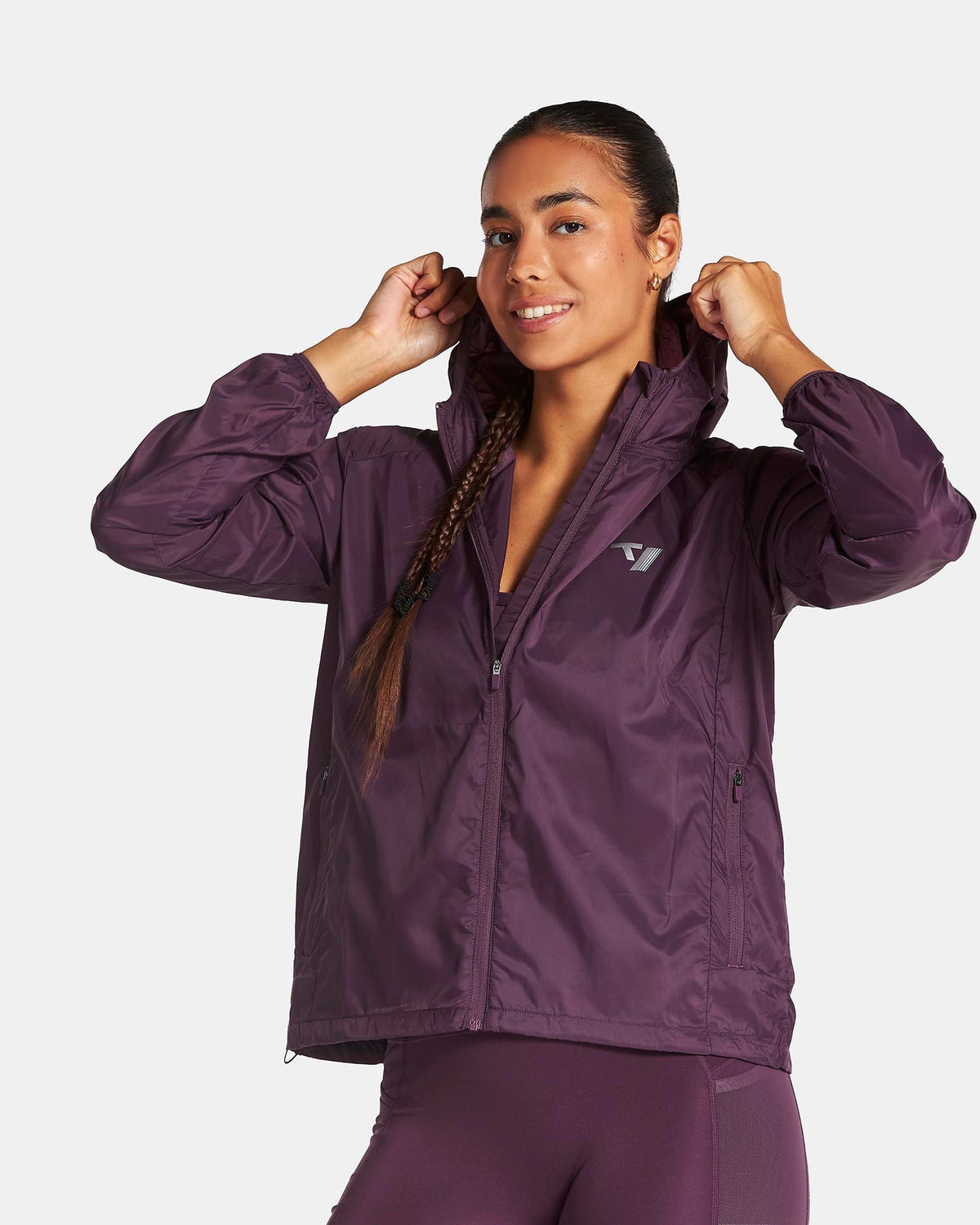 Veste de sport zippée et légère RUN « Dusty Purple »