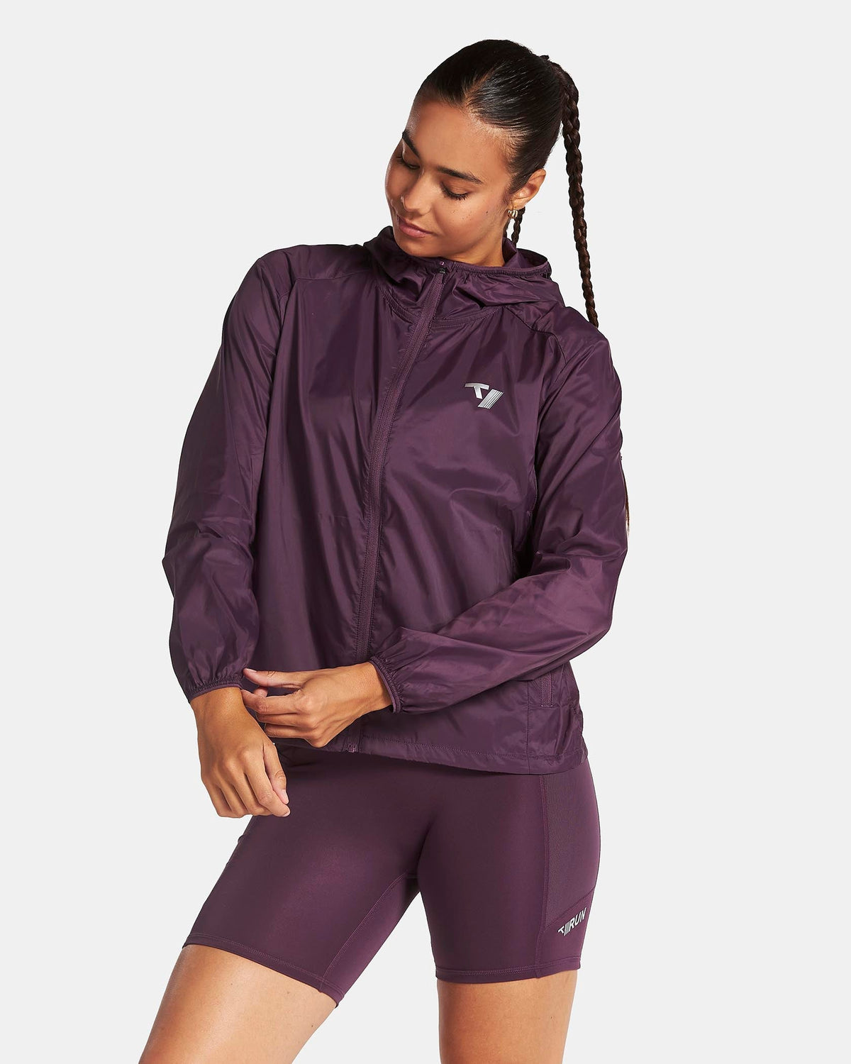 Veste de sport zippée et légère RUN « Dusty Purple »