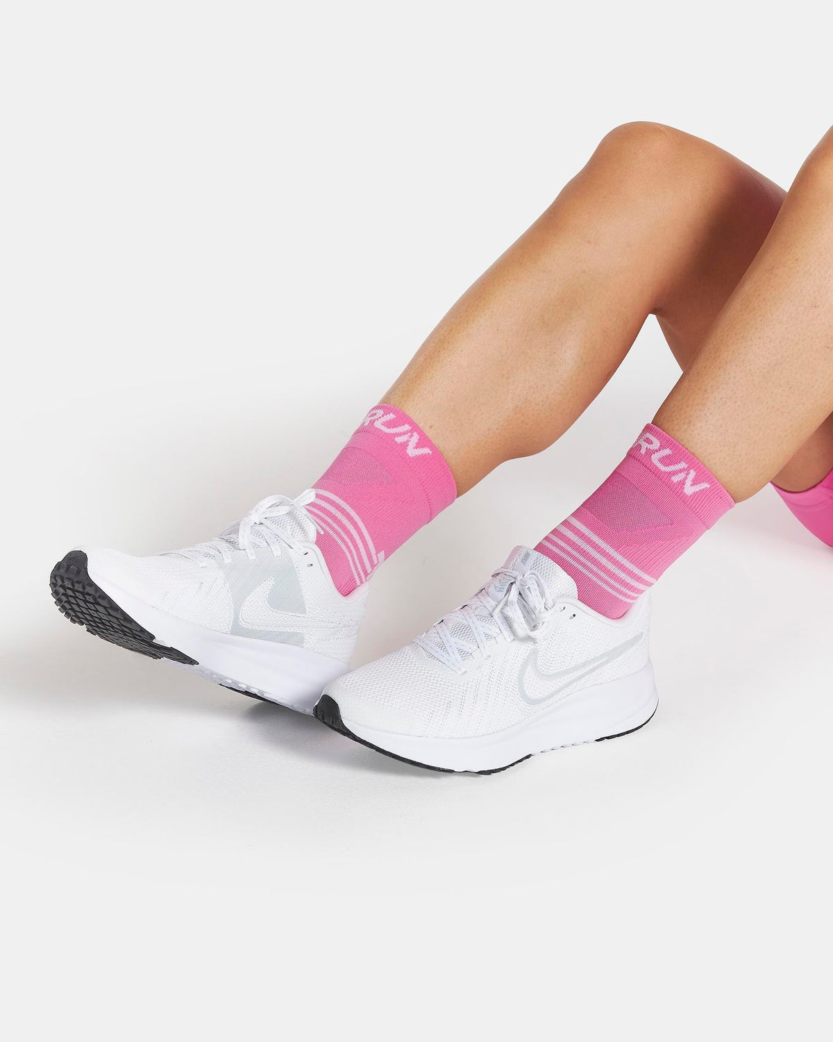 Chaussettes Performance RUN (2 paires) « Boost Pink - blanc »