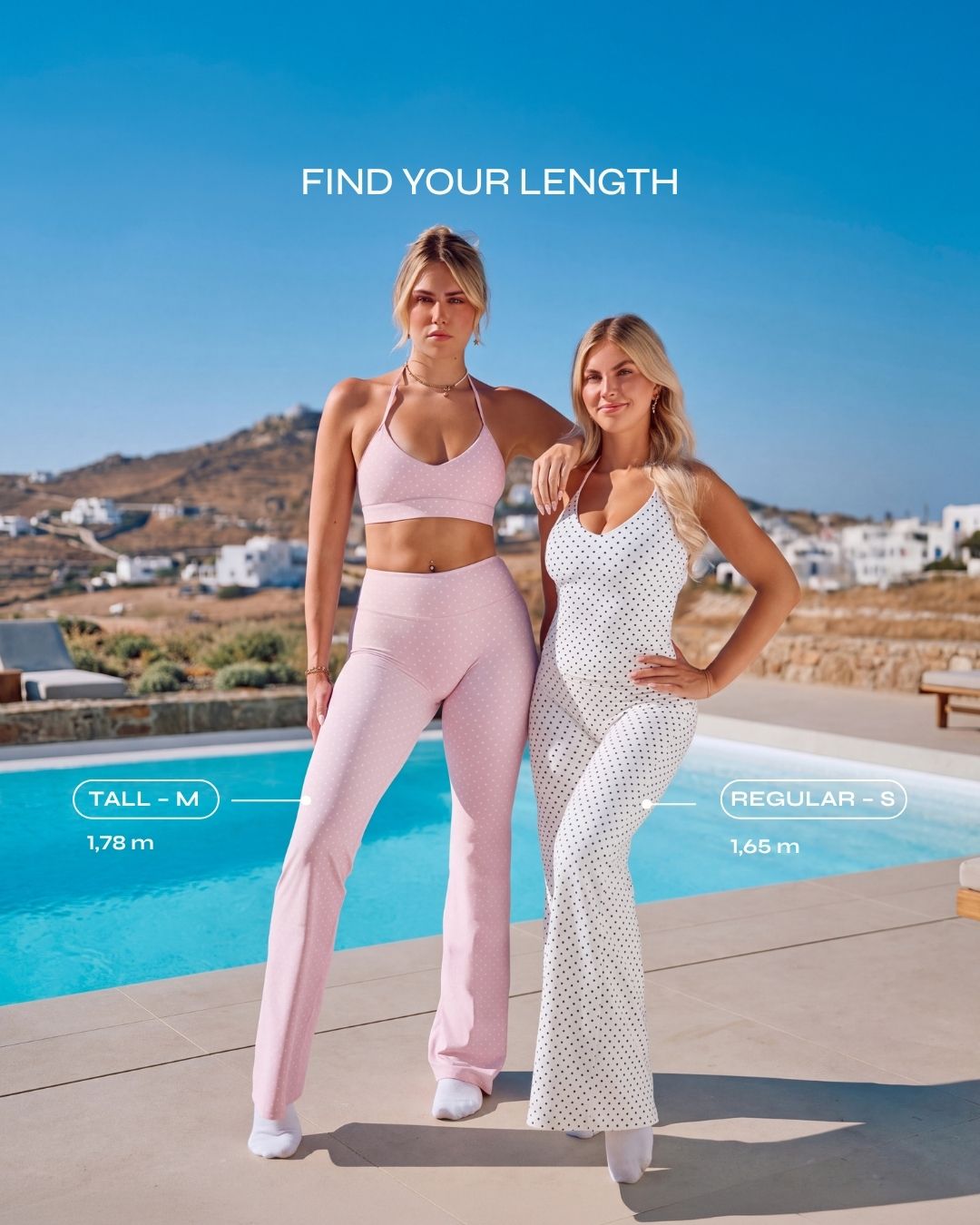 Legging évasé à coupe longue Allrounder « pois sur fond rose »