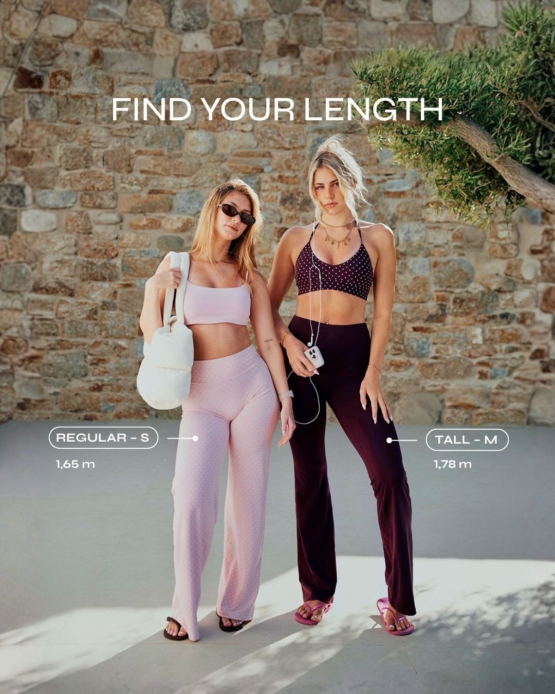 Pantalon à jambe droite et coupe longue Allrounder « pois sur fond rose »