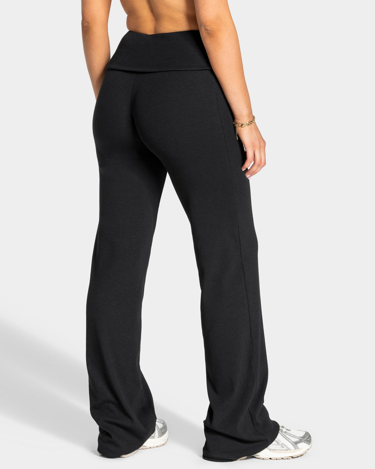 Pantalon côtelé à jambe droite standard Soft Foldover « noir »