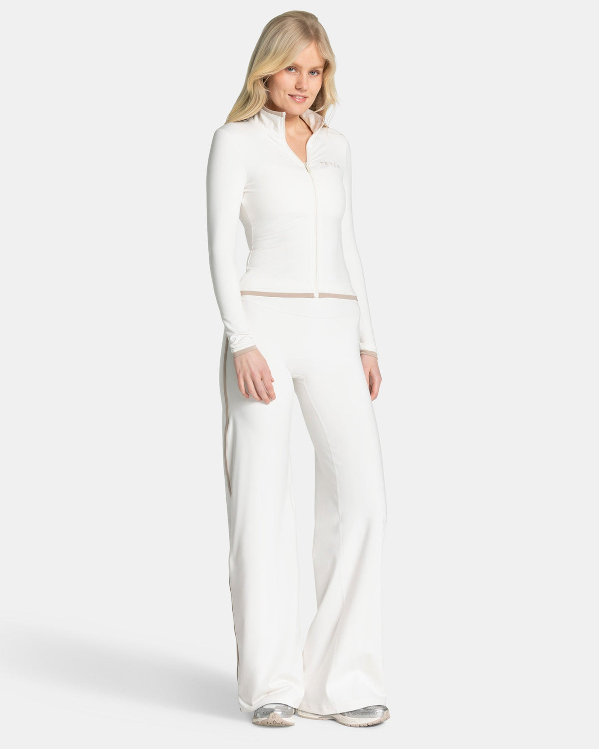 Veste de sport zippée sculptante Soft « Blanc cassé »