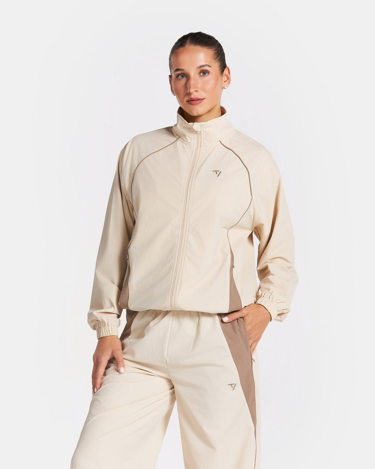 Veste de sport zippée Track « blanc cassé »