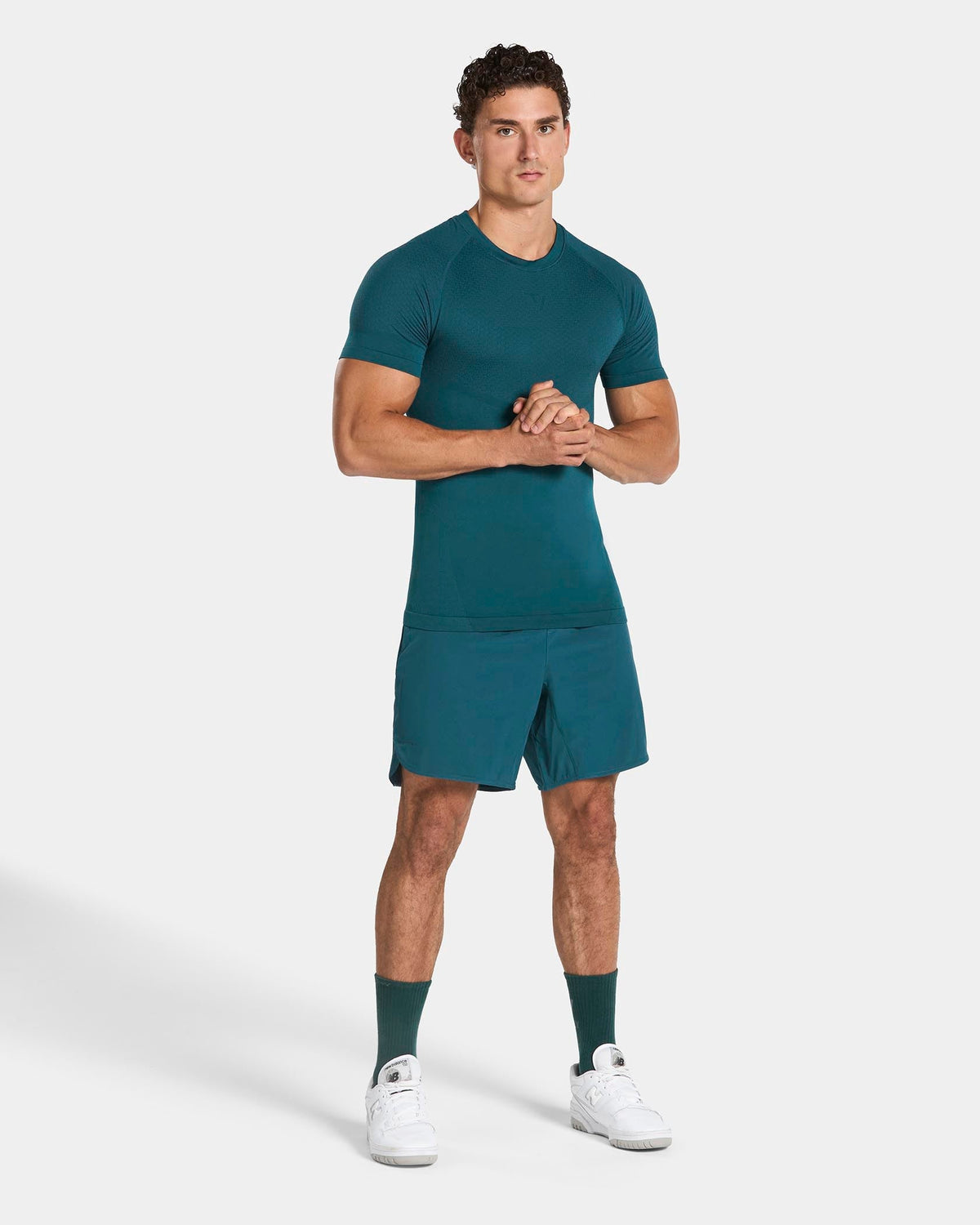 T-shirt moulant Training « Bleu sarcelle »