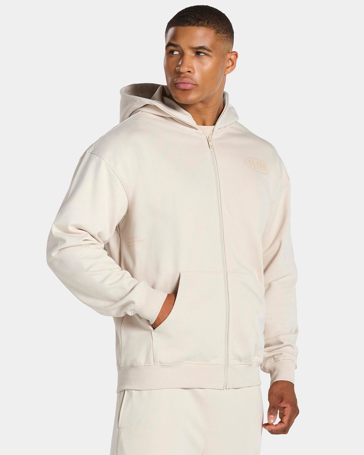 Sweat à capuche zippé Training « Cream »