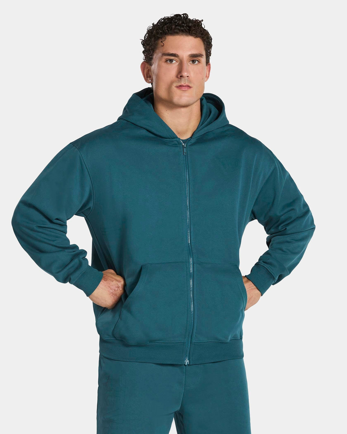 Sweat à capuche zippé Training « Bleu sarcelle »