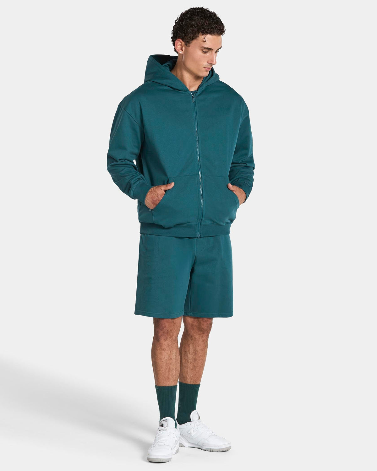 Sweat à capuche zippé Training « Bleu sarcelle »