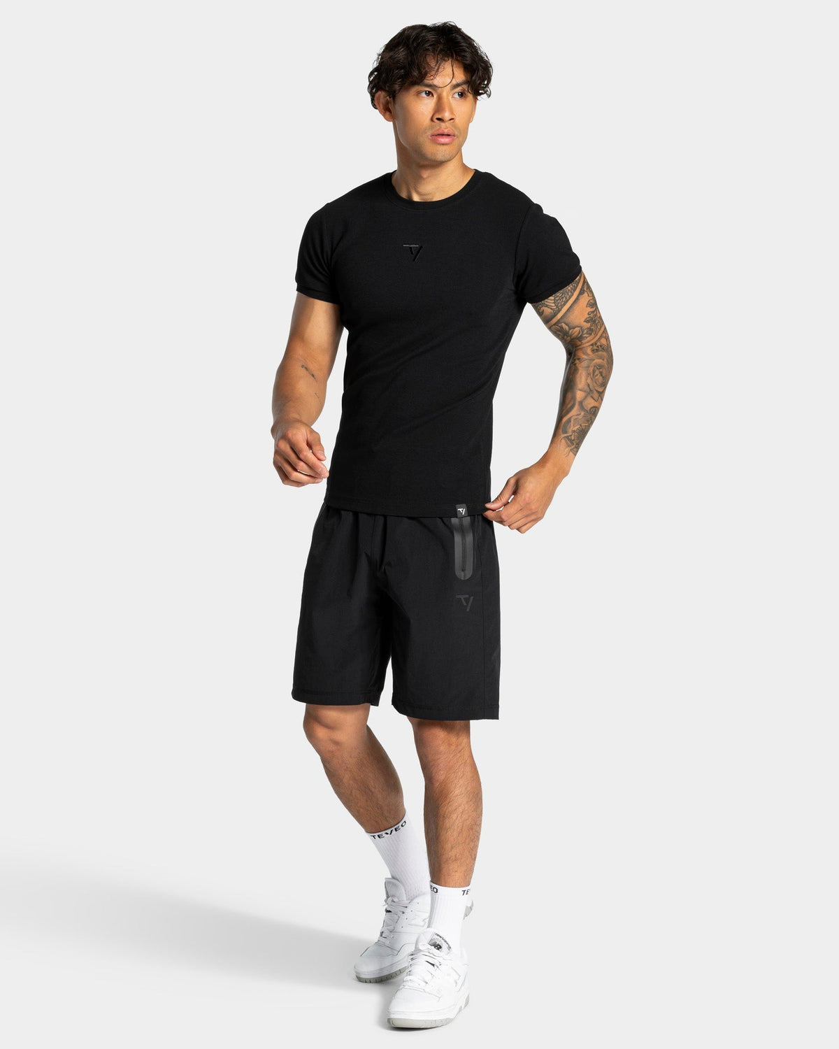 T-shirt côtelé Workout « noir »