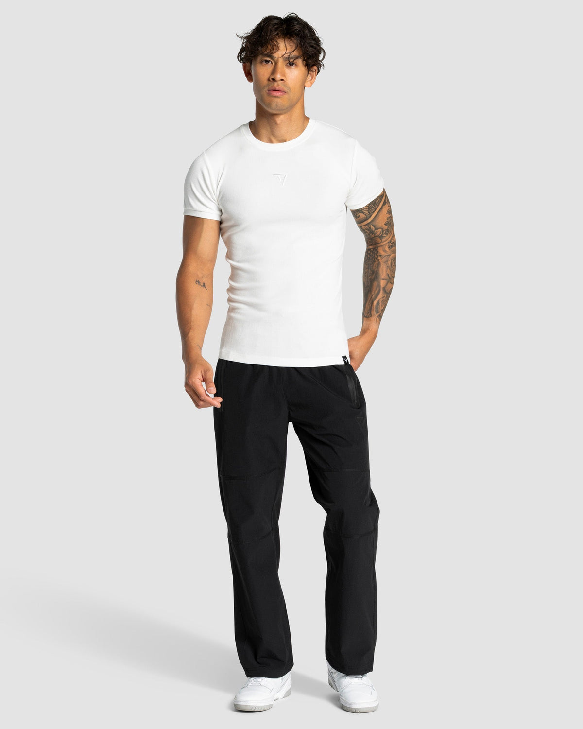 T-shirt côtelé Workout « blanc »