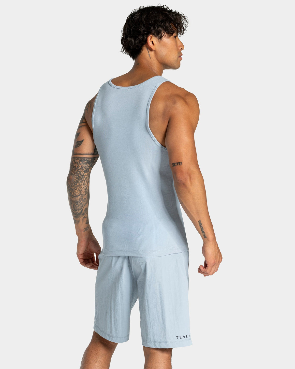 Débardeur côtelé Workout « bleu acier »
